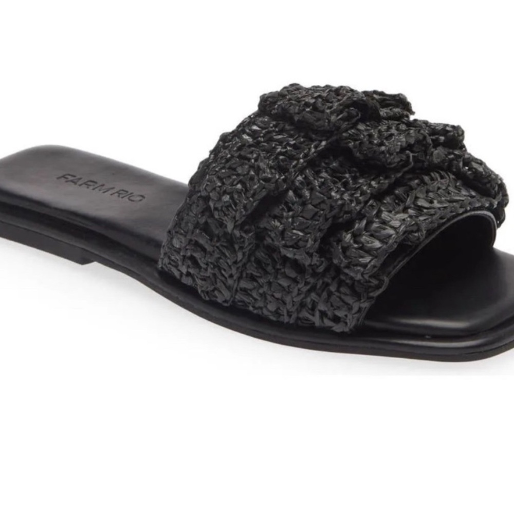 FARM Rio Black Slide Sandals